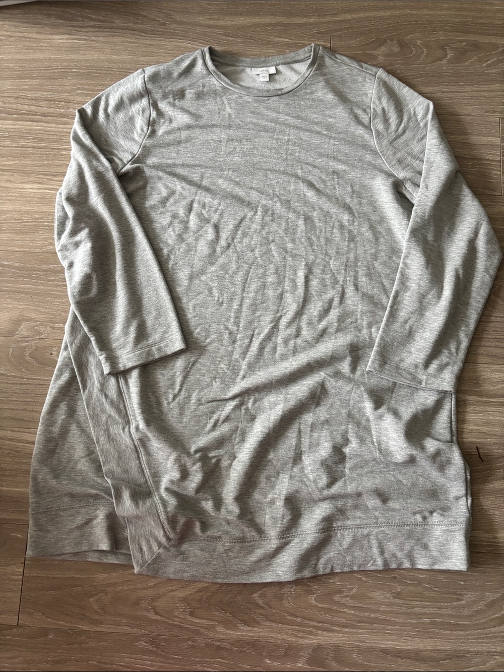 J. Jill Heathered Light Gray Crewneck Tunic dress